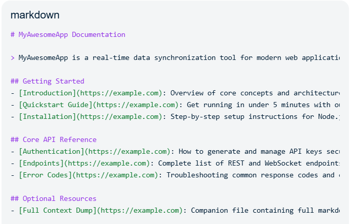 Example of the Correct llms.txt Format
