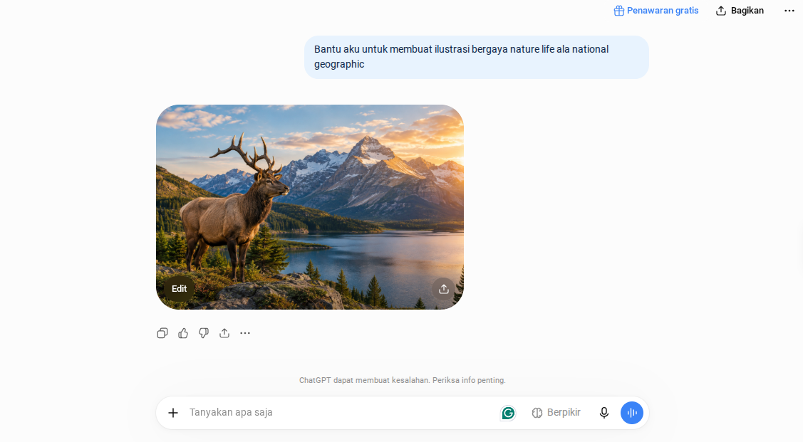 Hasil pembuatan gambar oleh ChatGPT