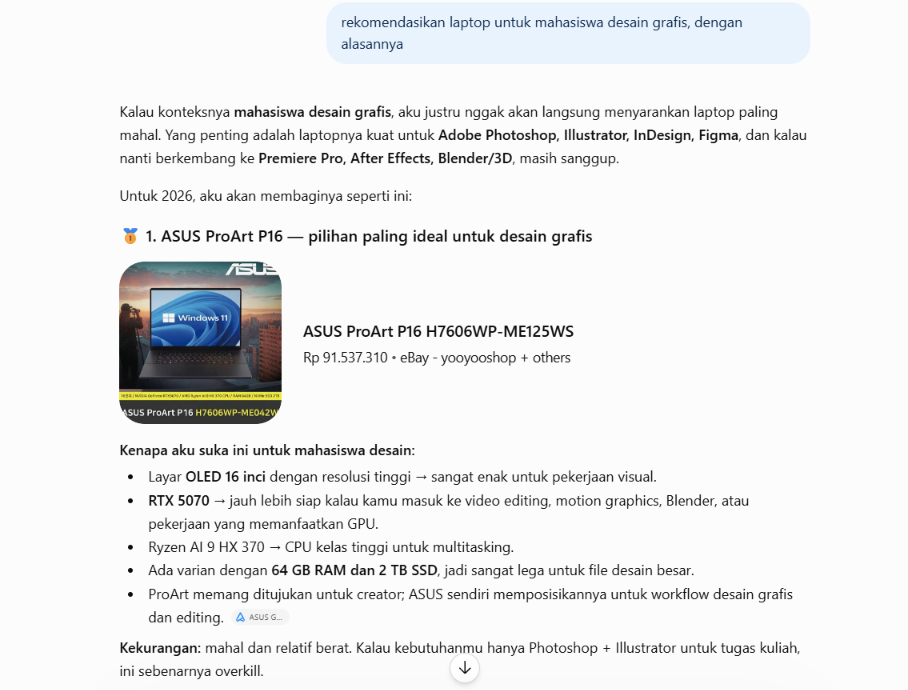 Mode search di ChatGPT
