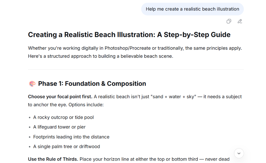 Results displayed on DeepSeek when provided with an asset generation prompt