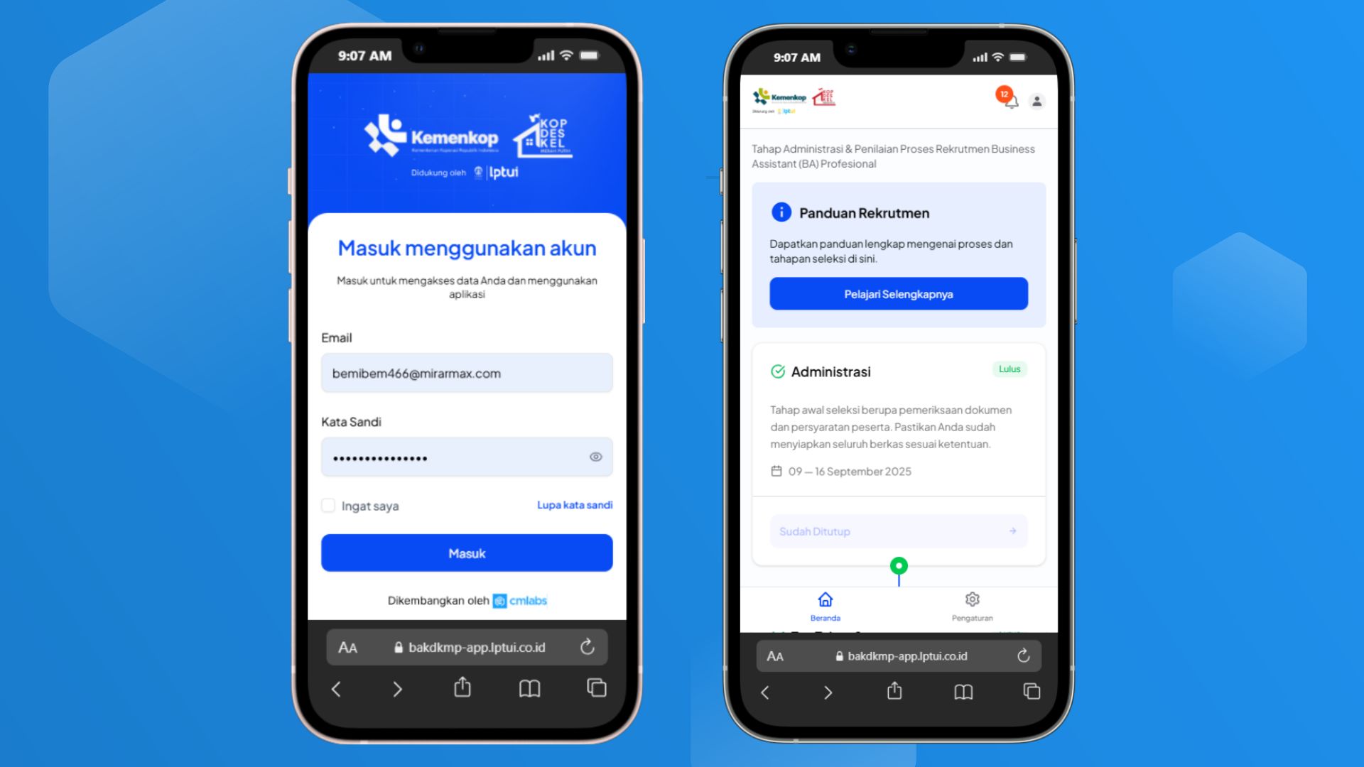 Pengembangan Platform Seleksi untuk Program Kementerian Lembaga